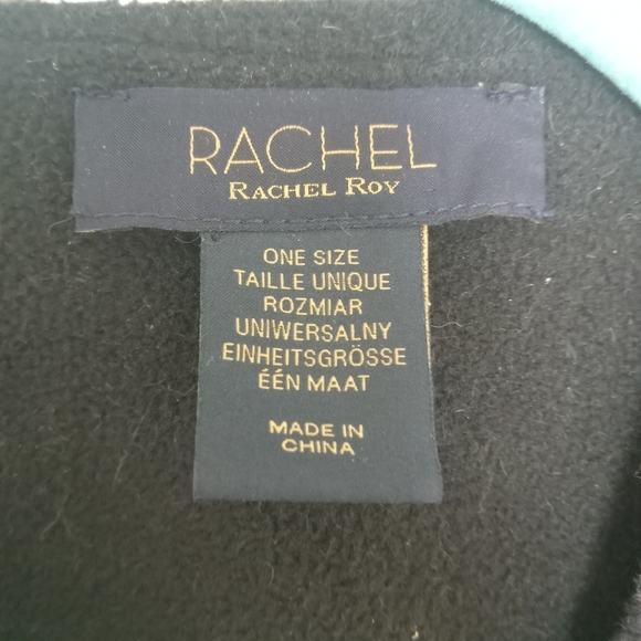 RACHEL Rachel Roy Black White Leopard Print Wrap One Size Fits Most - Picture 10 of 11